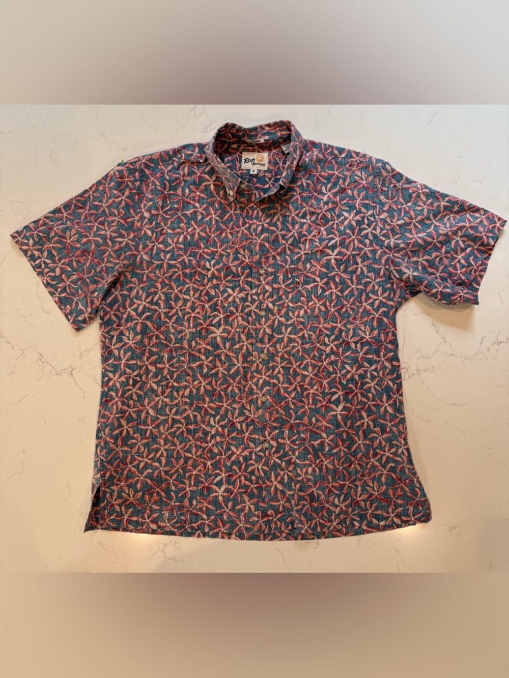 Reyn Spooner Limited Issue Pua Showers Hawaiian Button-Up, Men’s Medium